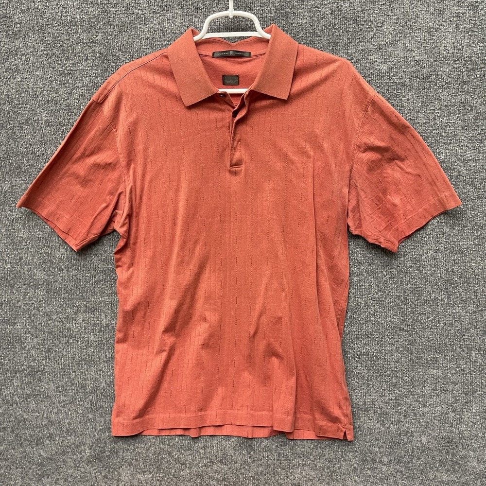 Nike Tiger Woods Golf Polo Shirt Men's Sz M Orange Short Sleeve